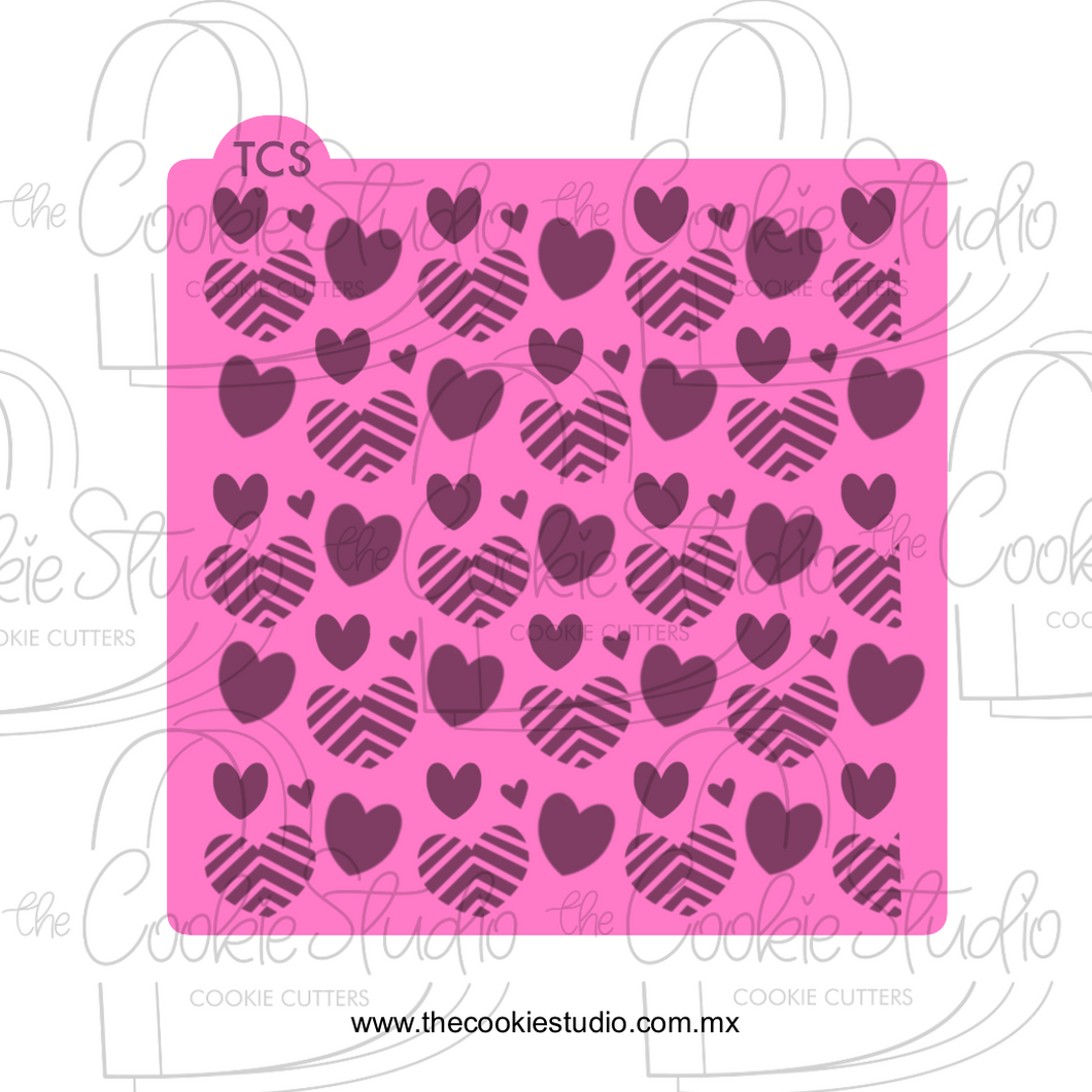 Stencil Corazones Mixtos